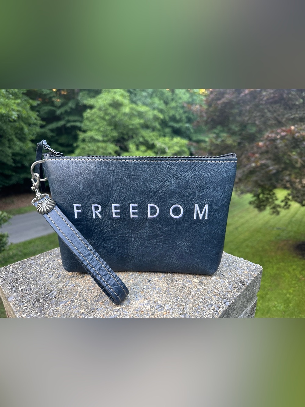 Designer Custom Leather (Freedom) Make Up Bag
